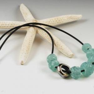 Friction Sea Green - Modern Necklace With Handmade..